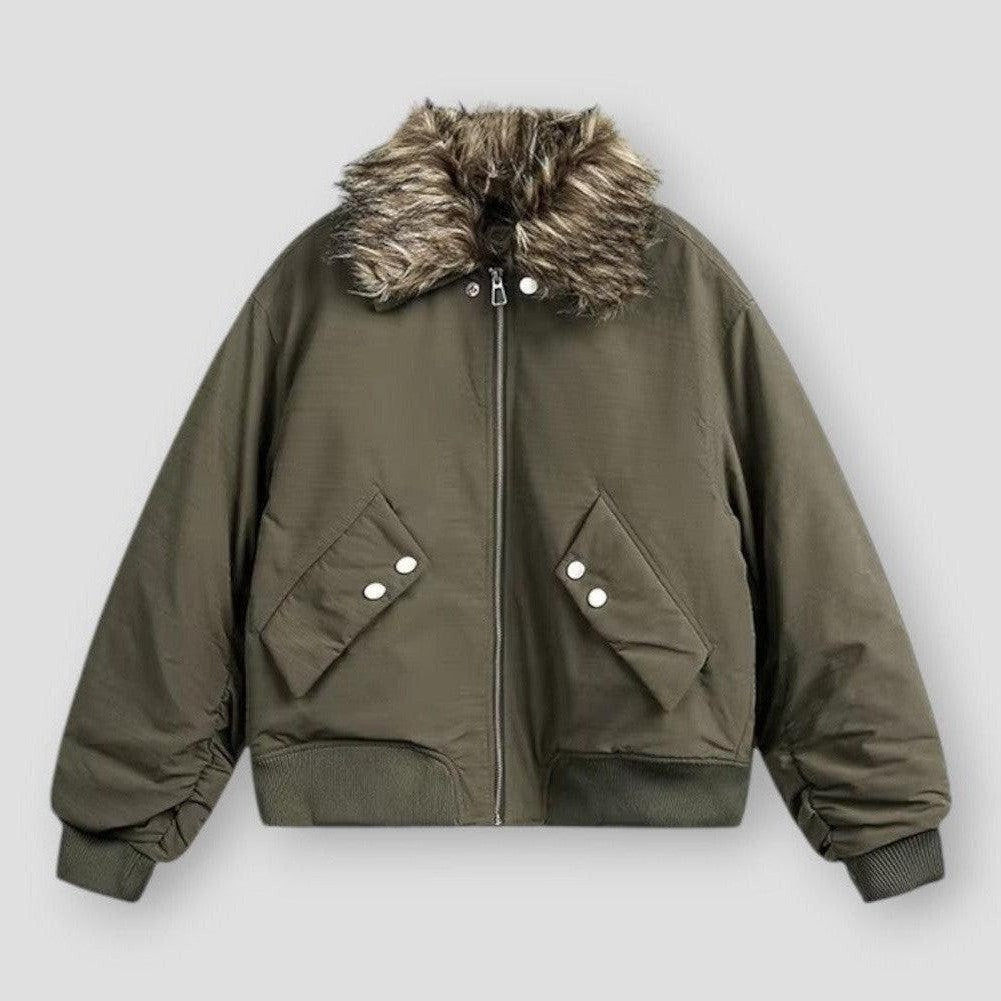 Saint Morris Jackson Detachable Fur Loose Jacket