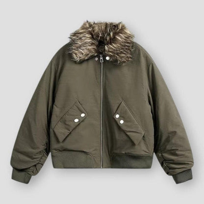 Saint Morris Jackson Detachable Fur Loose Jacket