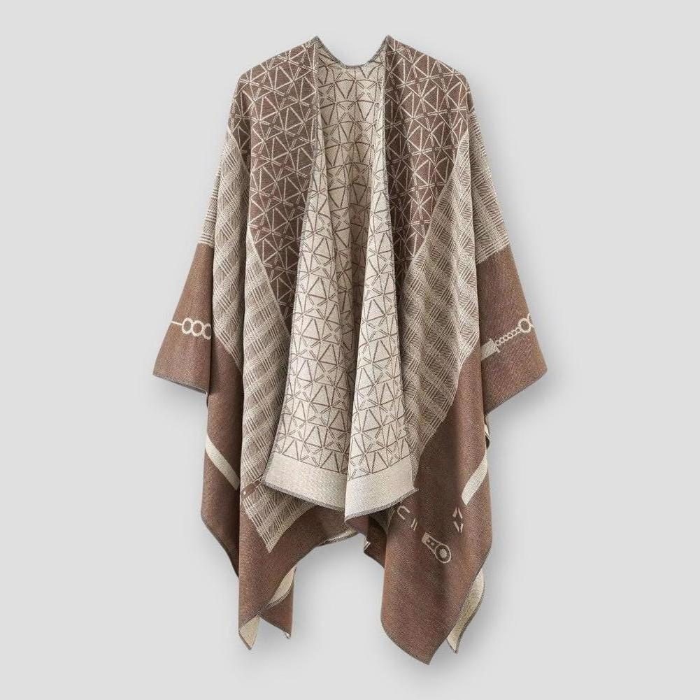 Saint Morris Rogers Geometric Pattern Poncho