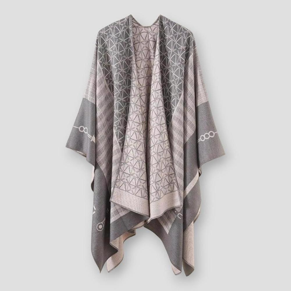 Saint Morris Rogers Geometric Pattern Poncho