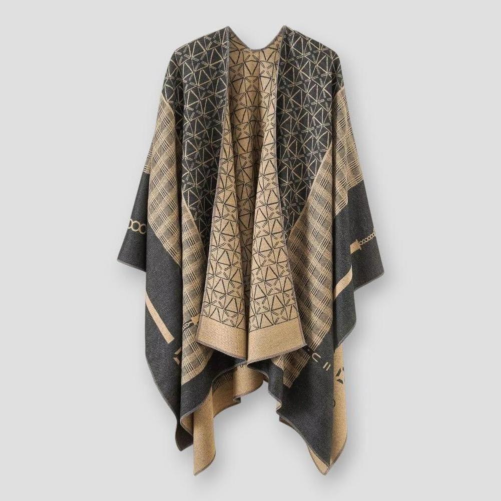 Saint Morris Rogers Geometric Pattern Poncho