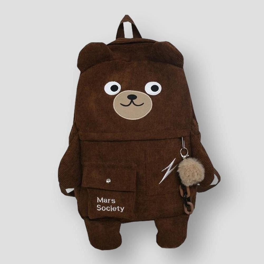 Sky Madrid Grainger Bear Corduroy Backpack