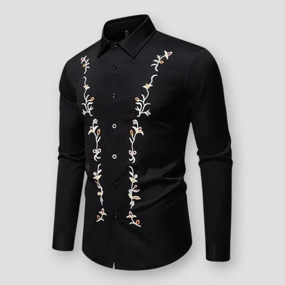 Sky Madrid Largo Floral Embroidery Shirt