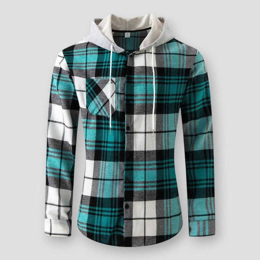 Sky Madrid Lawrence Hooded Plaid Jacket