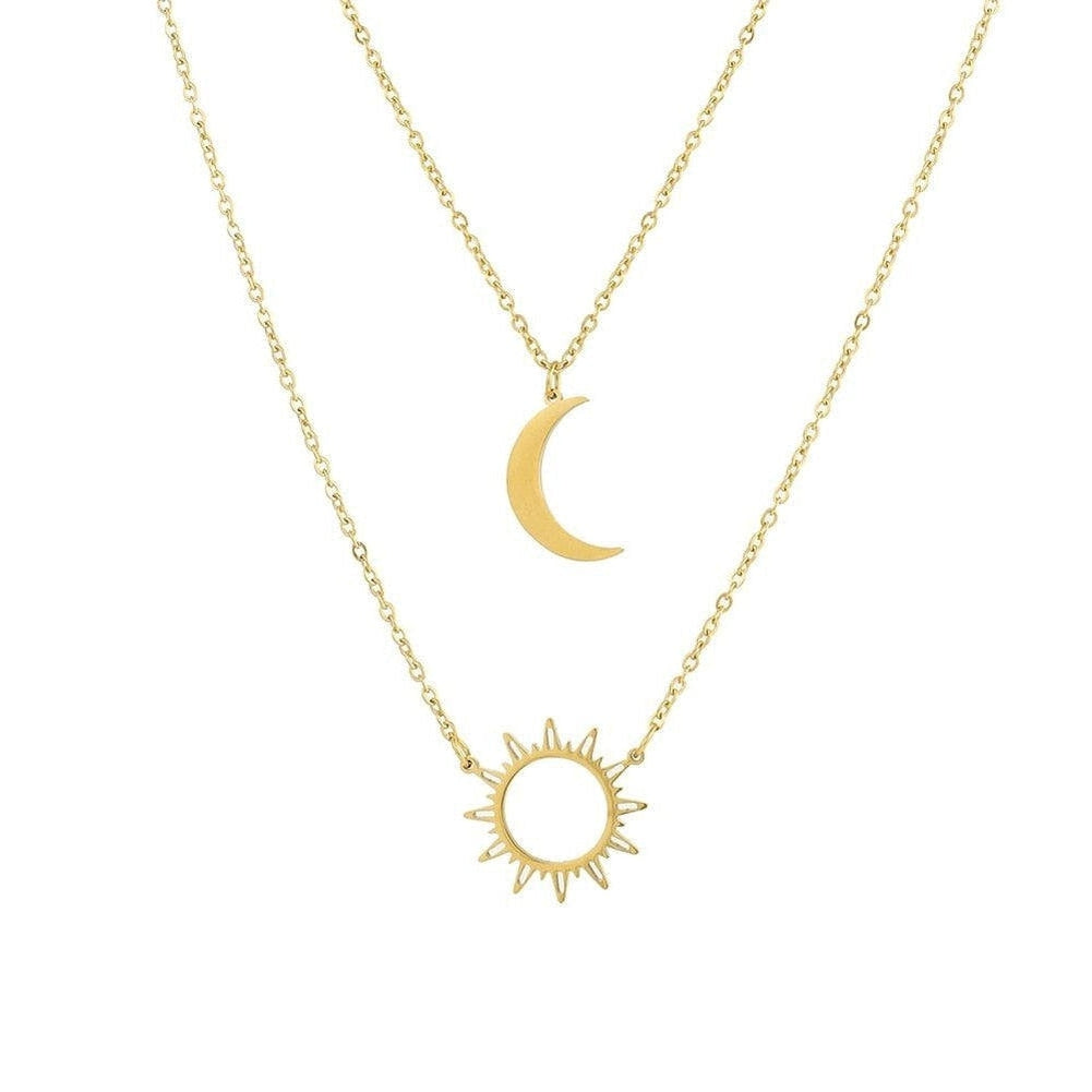 Sky Madrid Lockhart Sun & Moon Necklace