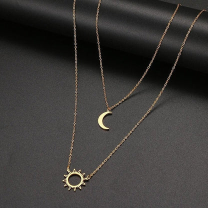 Sky Madrid Lockhart Sun & Moon Necklace