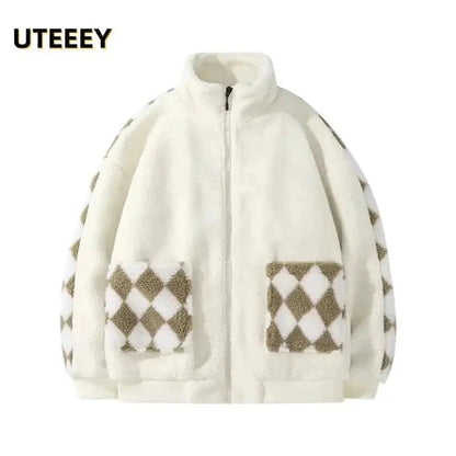 Maria: Autumn Winter Mens Fleece Jackets Streetwear Casual Harajuku Men Jacket Hip Hop Fashion Bomber Coat Tops Outwear Male Overcoat