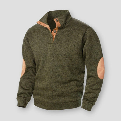 Cheng: Autumn and winter men's stand collar long sleeve casual knitted sweater top