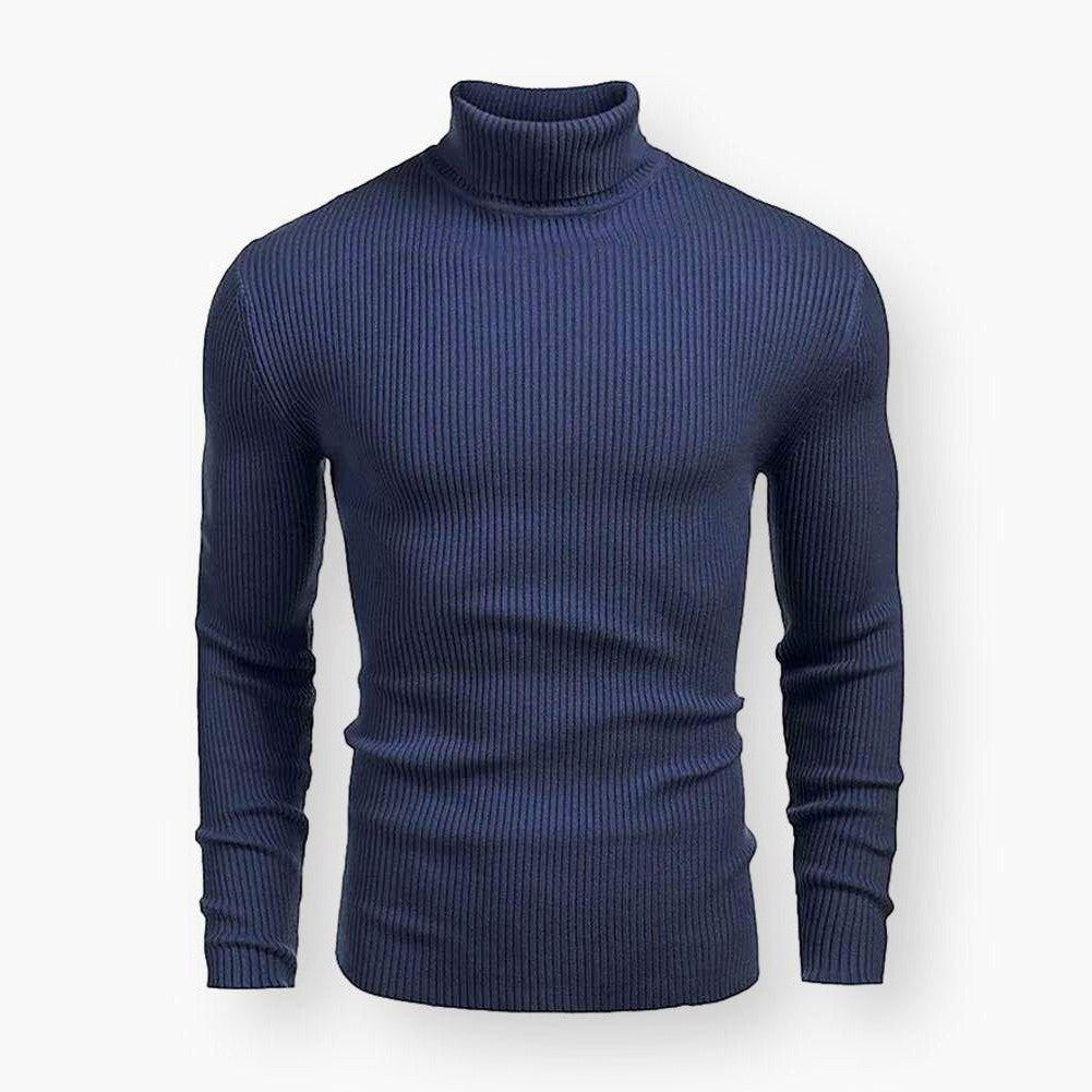 2023 Autumn and Winter Knitted Sweater Men's Slim High Collar Long Sleeve Knitted Sweater Men's Basic Bottoming Shirt