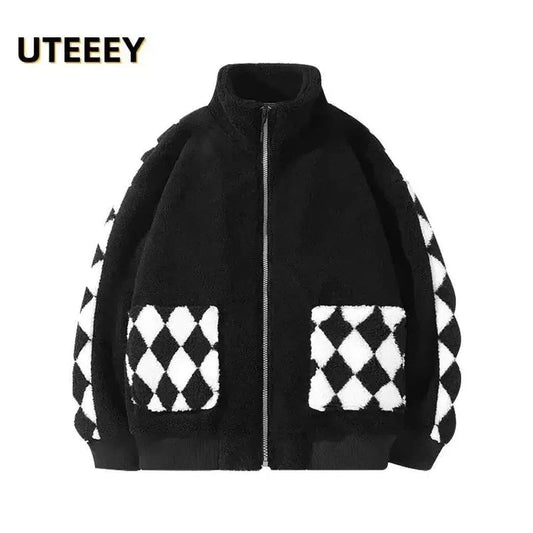 Maria: Autumn Winter Mens Fleece Jackets Streetwear Casual Harajuku Men Jacket Hip Hop Fashion Bomber Coat Tops Outwear Male Overcoat