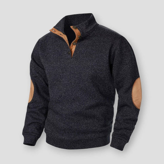 Cheng: Autumn and winter men's stand collar long sleeve casual knitted sweater top