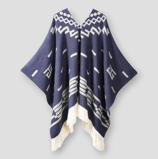 Sky Madrid Wailuku Cape Tassel Dress