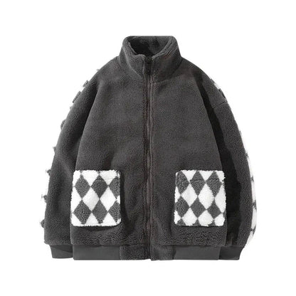 Maria: Autumn Winter Mens Fleece Jackets Streetwear Casual Harajuku Men Jacket Hip Hop Fashion Bomber Coat Tops Outwear Male Overcoat