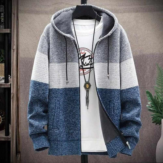 North Royal Casual Tricolor Hooded Cardigan