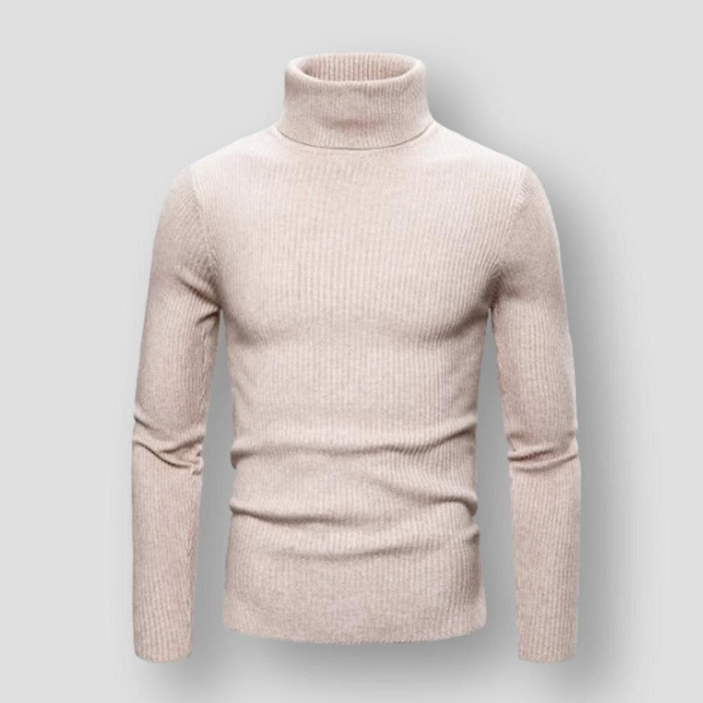2023 Autumn and Winter Knitted Sweater Men's Slim High Collar Long Sleeve Knitted Sweater Men's Basic Bottoming Shirt