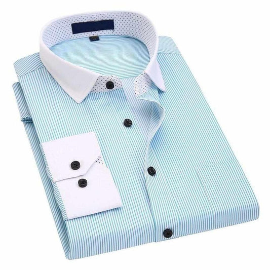 Sky Madrid Executive Striped Button-Up Shirt