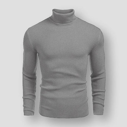 2023 Autumn and Winter Knitted Sweater Men's Slim High Collar Long Sleeve Knitted Sweater Men's Basic Bottoming Shirt