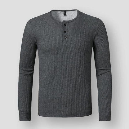 Sky Madrid Long Sleeve Henley Shirt