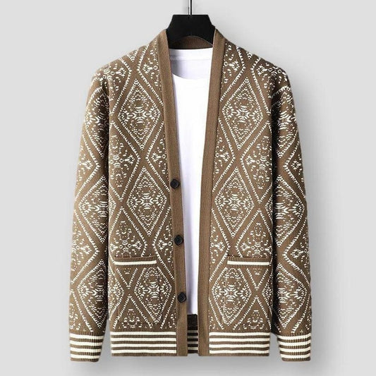 Saint Morris Graphic Wool Cardigan