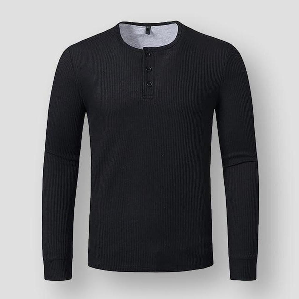 Sky Madrid Long Sleeve Henley Shirt