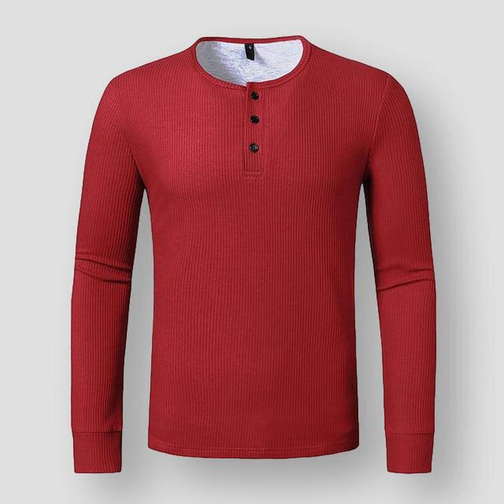 Sky Madrid Long Sleeve Henley Shirt