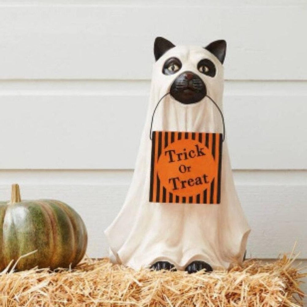Cheng: Halloween Dog Elf Candy Bowl Ornament Pumpkin Festival Party Decoration Gift Home Storage Supplies Halloween Decors Accessories