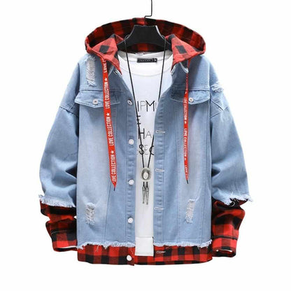 Sky Madrid Denim Plaid Jacket