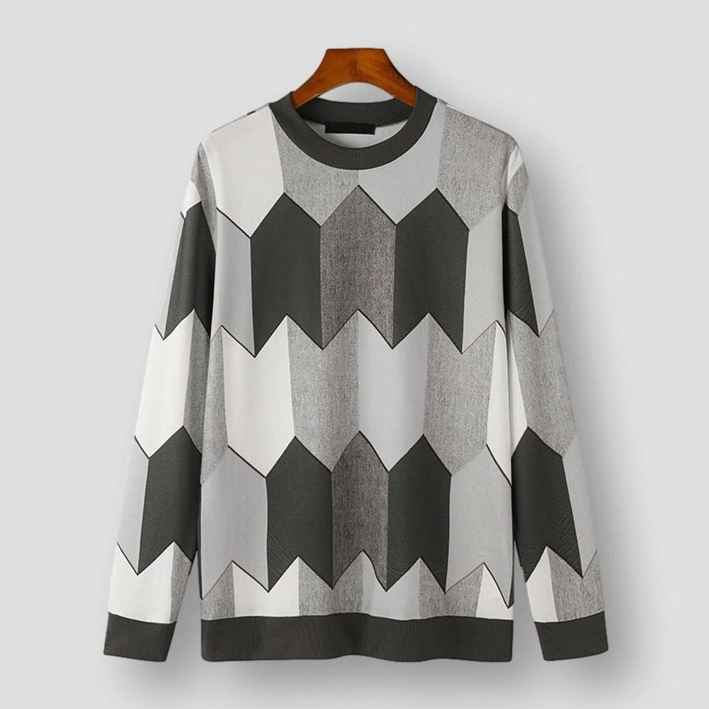 Saint Morris Hyde Geometric Print Sweater