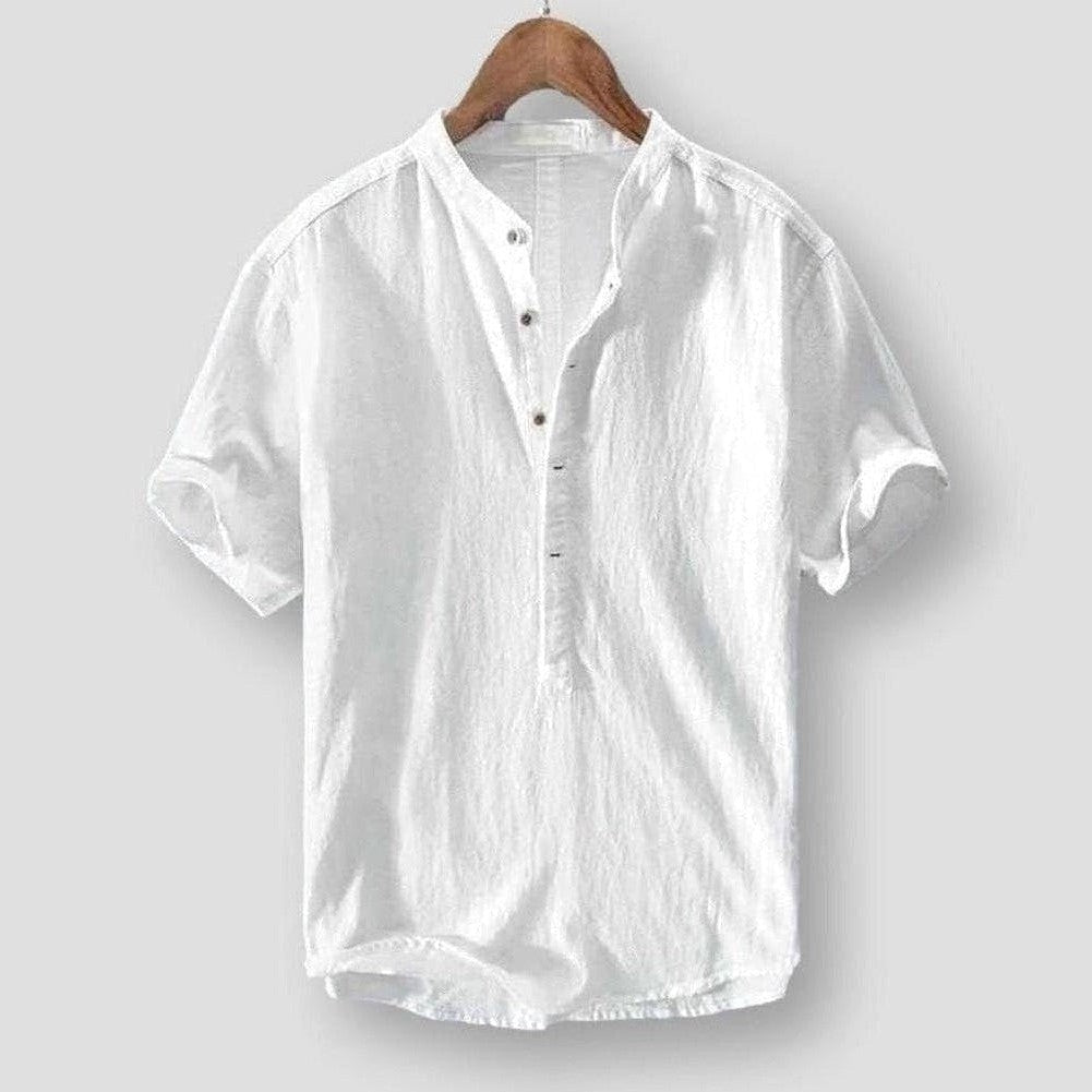 Capri White SS Linen Shirt –