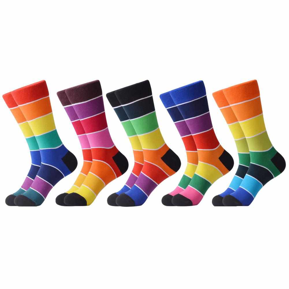 Rainbow Striped Ankle Socks (5 Pairs)