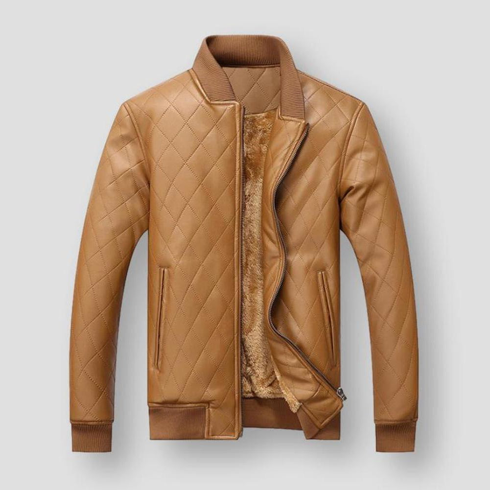 North Royal Leather Quilted Fleece Jacket