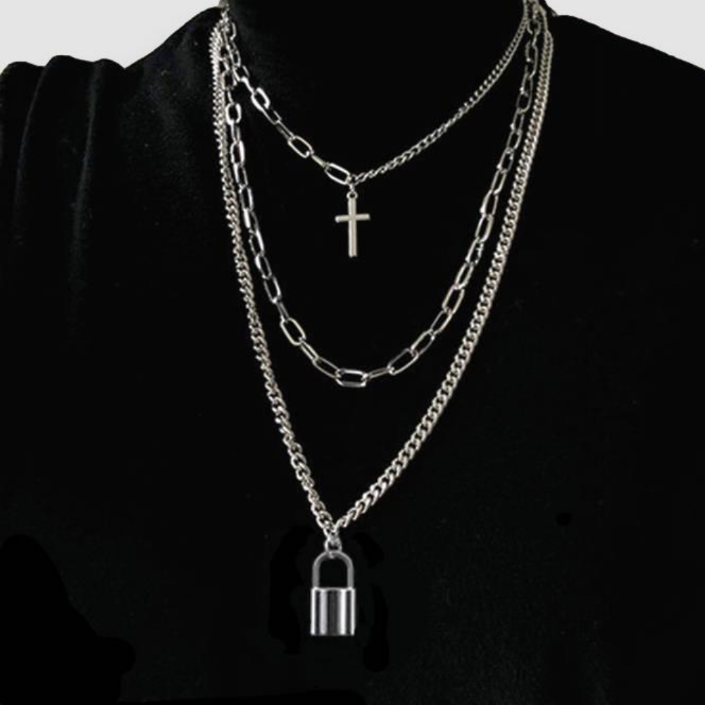 North Royal Layered Chain Pendant Necklace