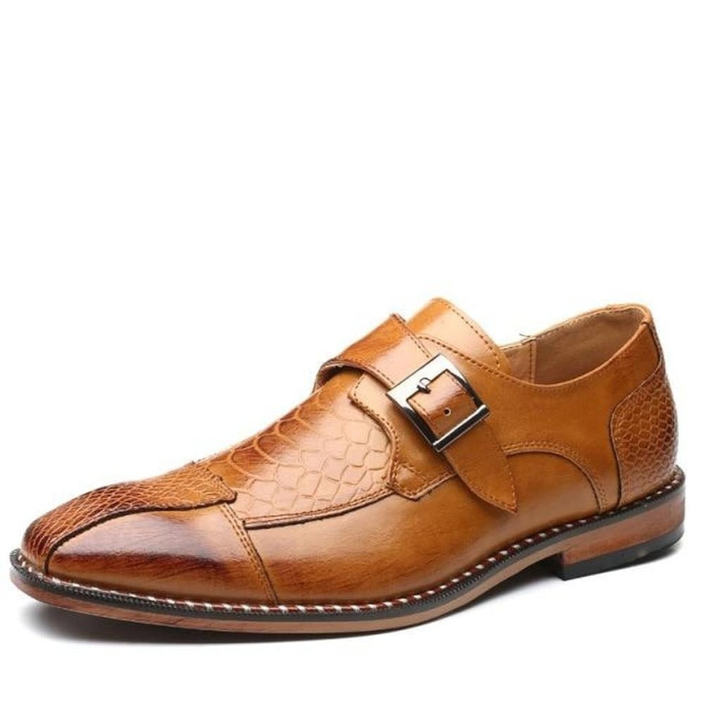 Saint Morris Monk Strap Leather Shoes
